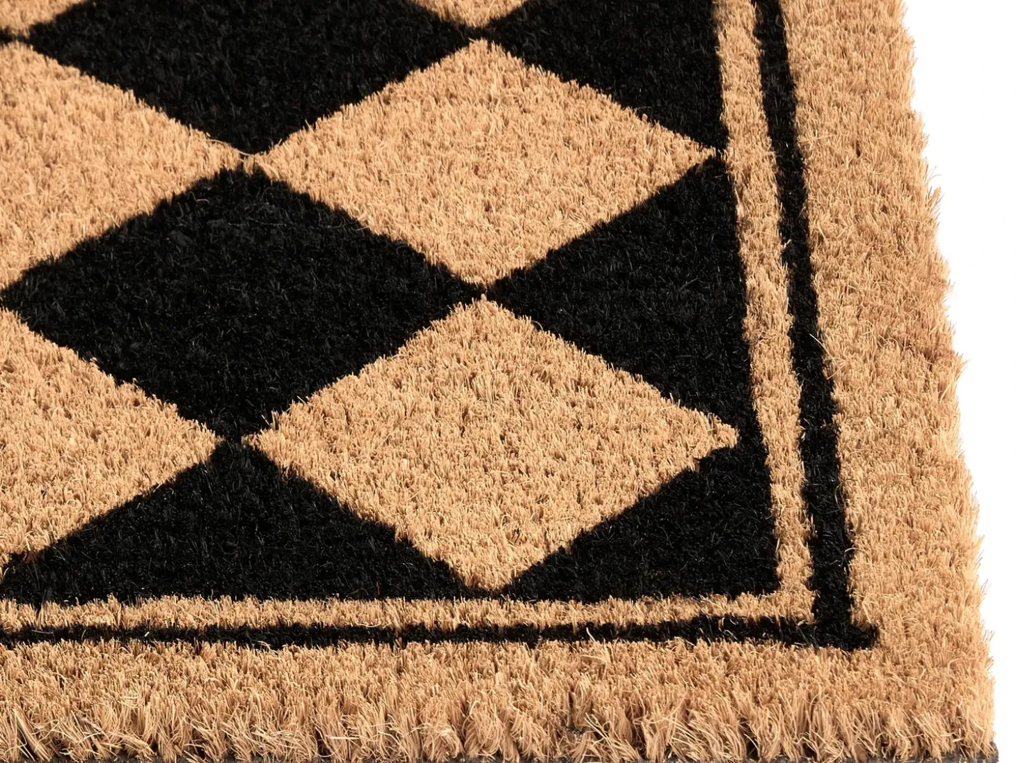 Dørmåtte CARDONA Beige/sort 55 x 120 cm Kokos