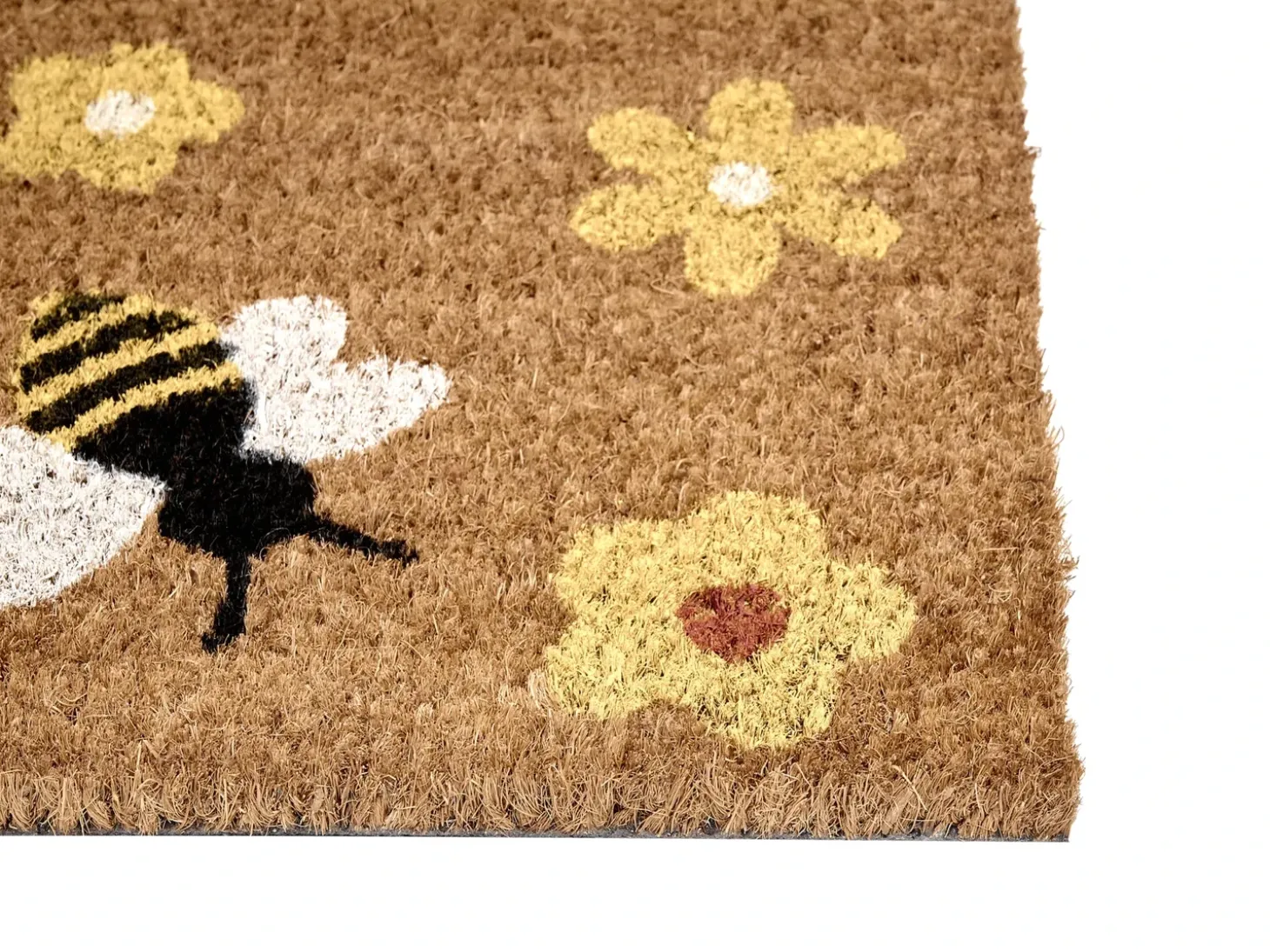 Dørmåtte KIGALIK Naturlig 50 x 80 cm Bi Blomst Kokos