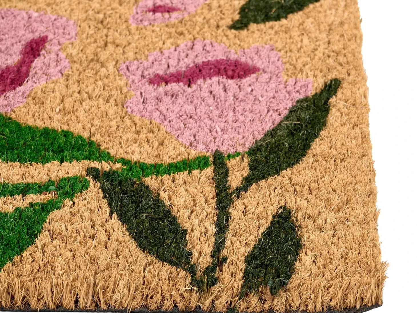 Dørmåtte MANGUAO Naturlig 60 x 90 cm Blomst Kokos