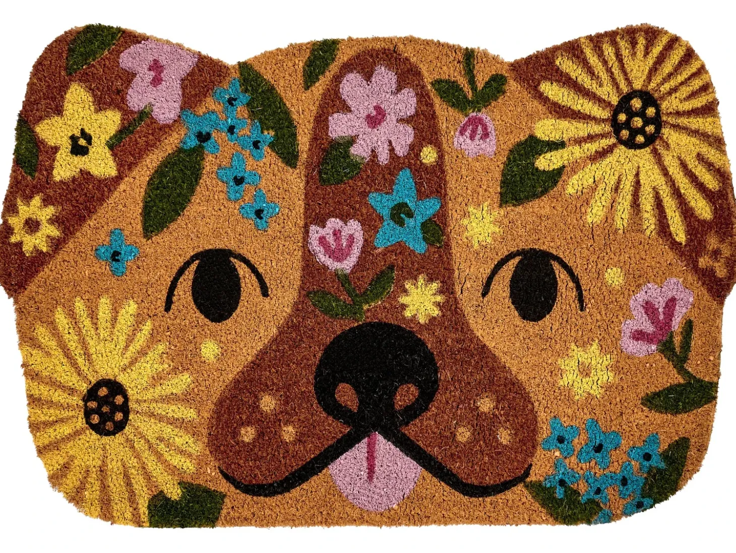 Dørmåtte TIBIG Multifarvet 60 x 90 cm Hund Kokos