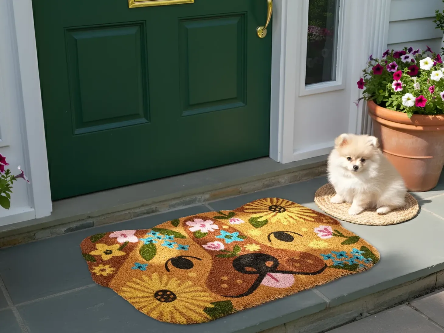 Dørmåtte TIBIG Multifarvet 60 x 90 cm Hund Kokos