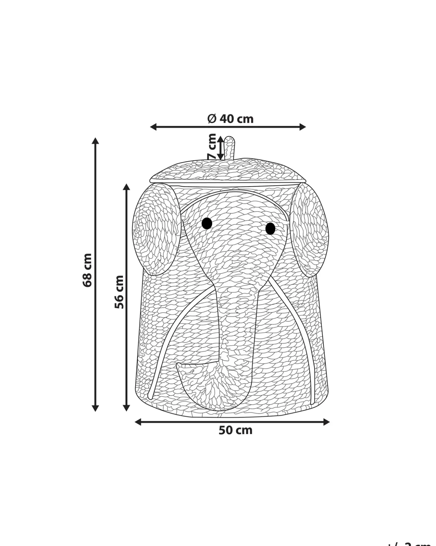 Dětský košík Elefant DOGON Flet Naturlig