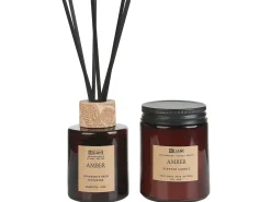 Duftlys med duftpinde DARK ELEGANCE 9 cm Brun