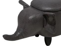 Dyrepuf med opbevaring ELEPHANT Kunstlæder Mørkegrå Elefant