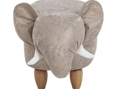 Dyrepuf med opbevaring JUMBO Kunstlæder Grå Elefant