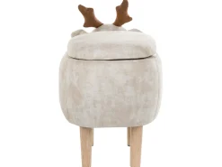 Dyrepuf med opbevaring REINDEER Beige Rensdyr