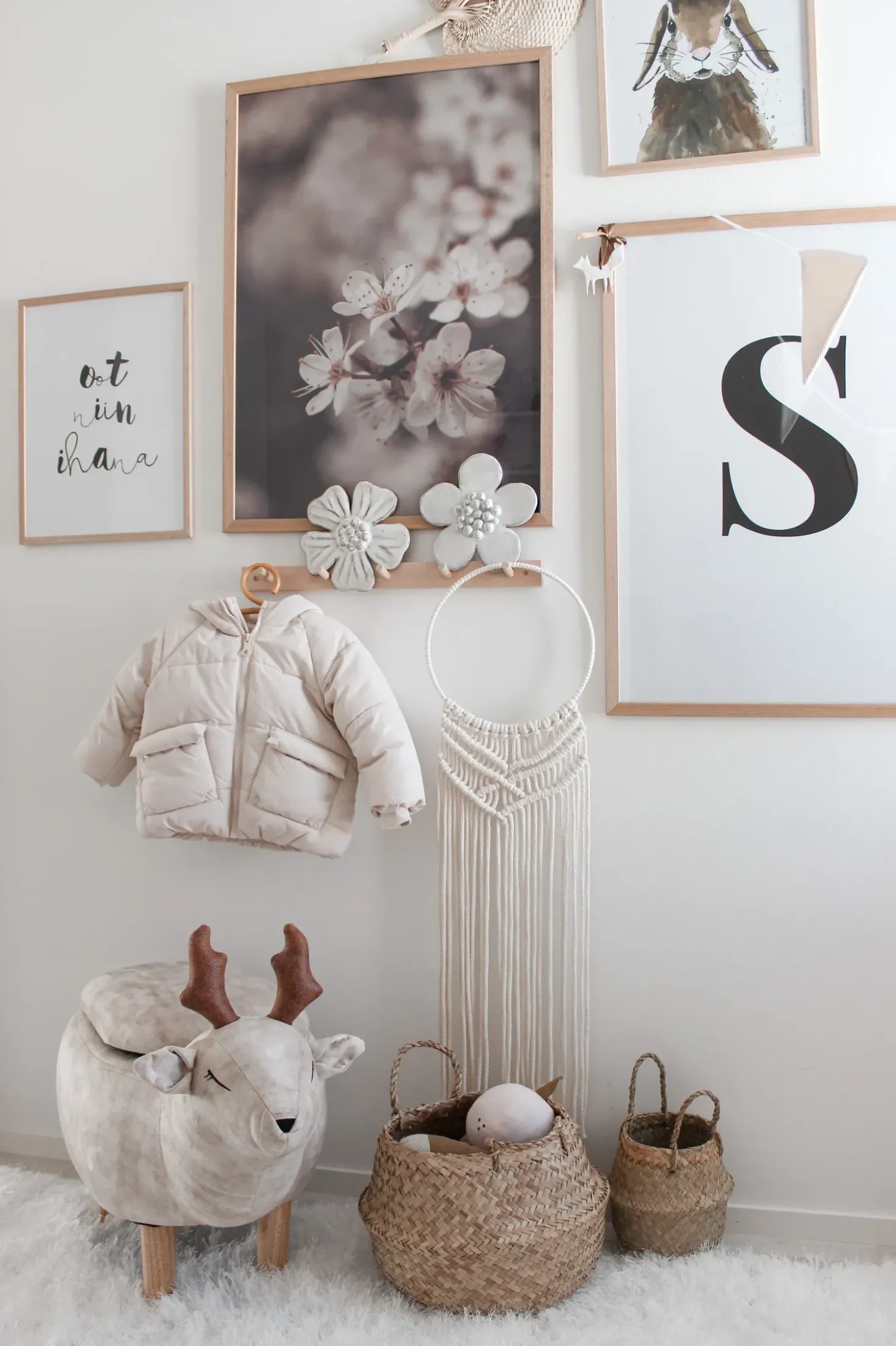 Dyrepuf med opbevaring REINDEER Beige Rensdyr