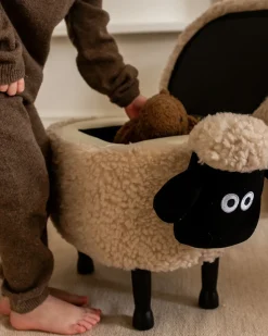 Dyrepuf med opbevaring SHEEP Lys Beige Får