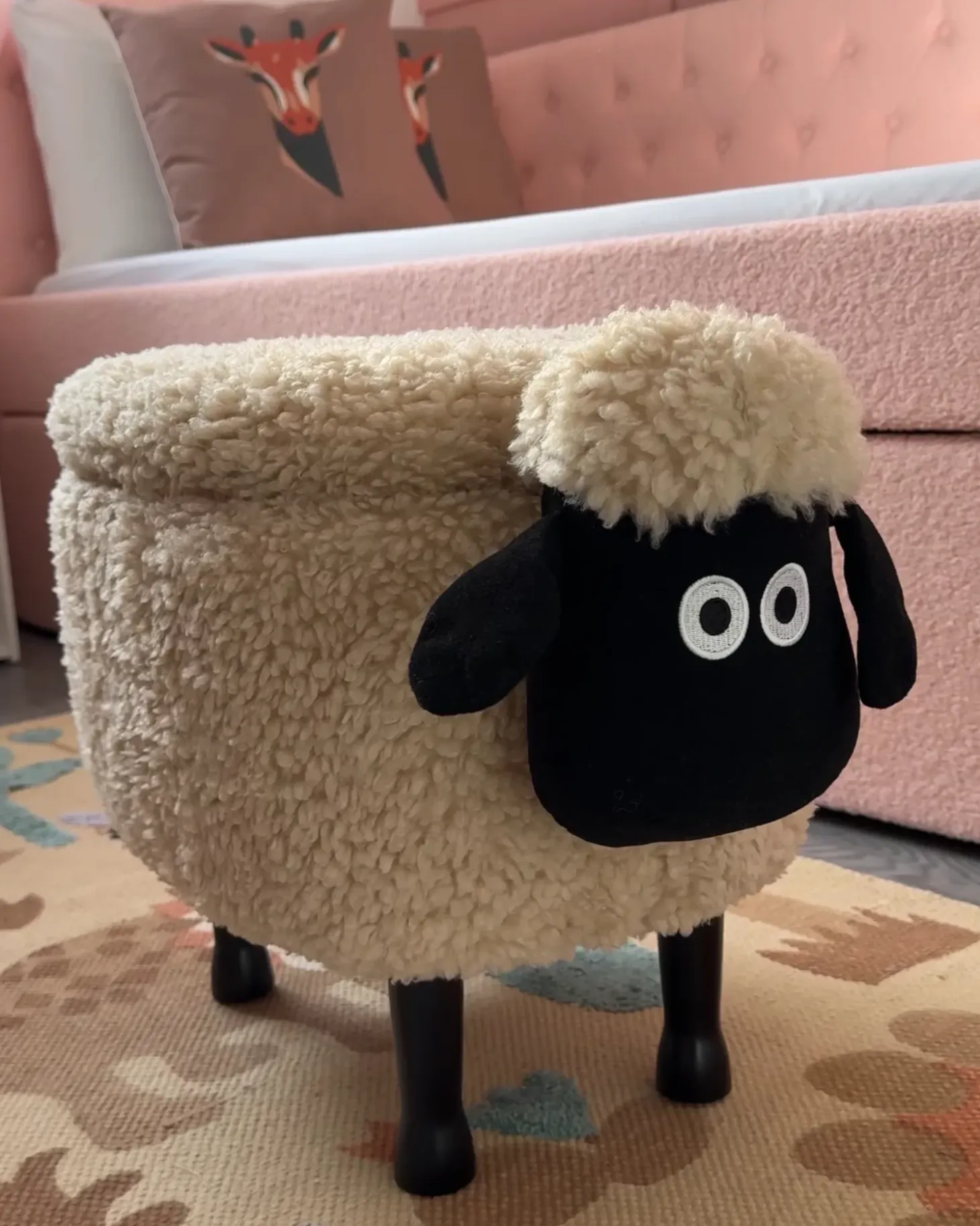 Dyrepuf med opbevaring SHEEP Lys Beige Får