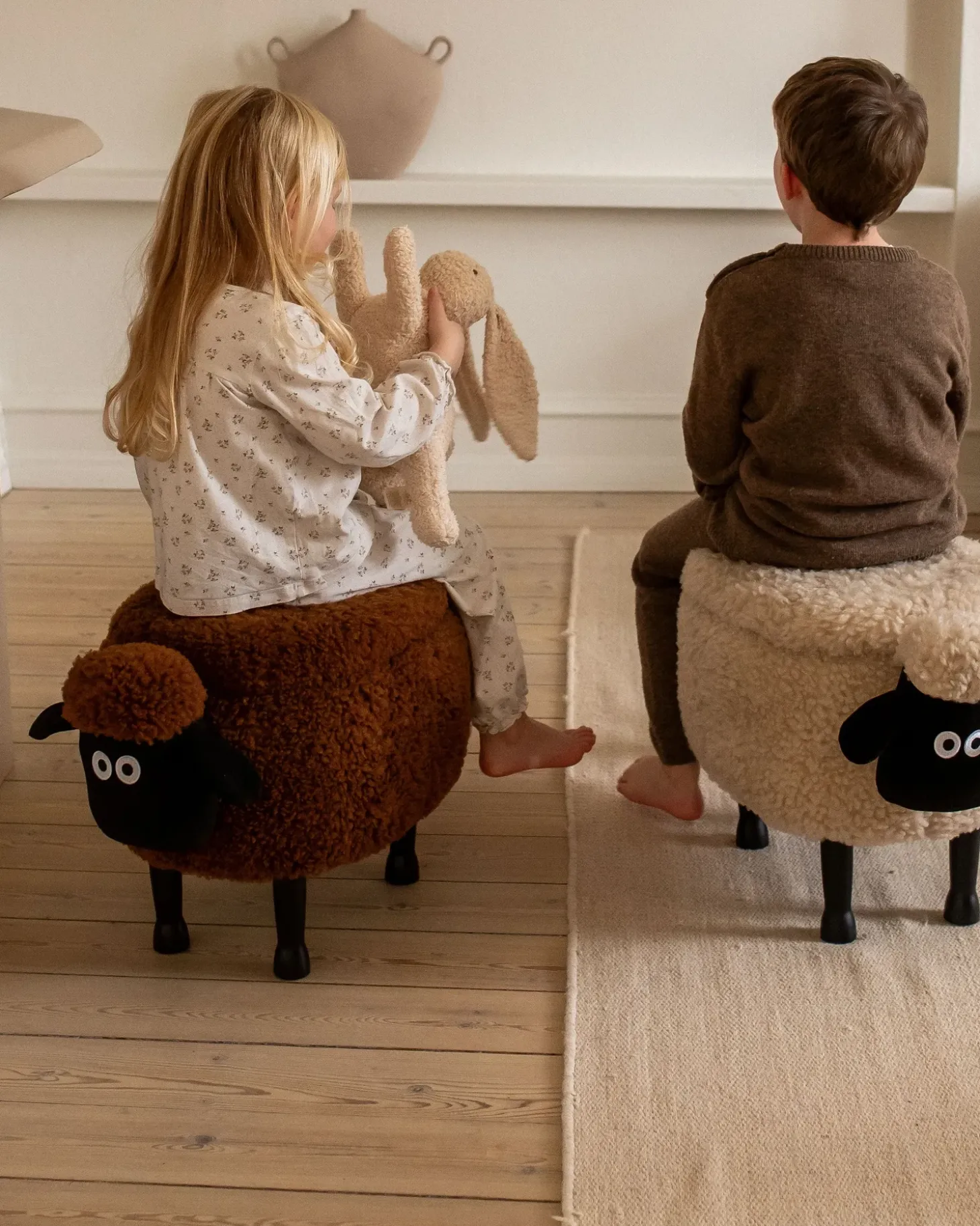 Dyrepuf med opbevaring SHEEP Brun Får