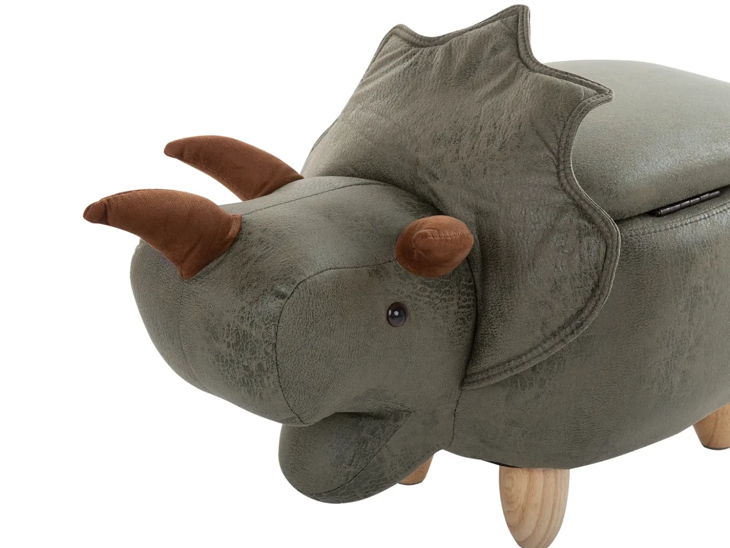 Dyrepuf med opbevaring TRICERATOPS Mørkegrøn Dinosaur