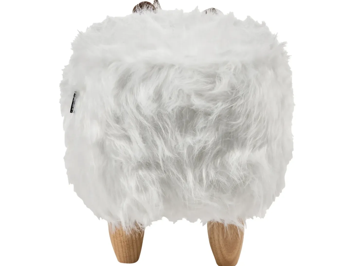 Dyrepuf WOOLLY Kunstig pels Hvid Næsehorn