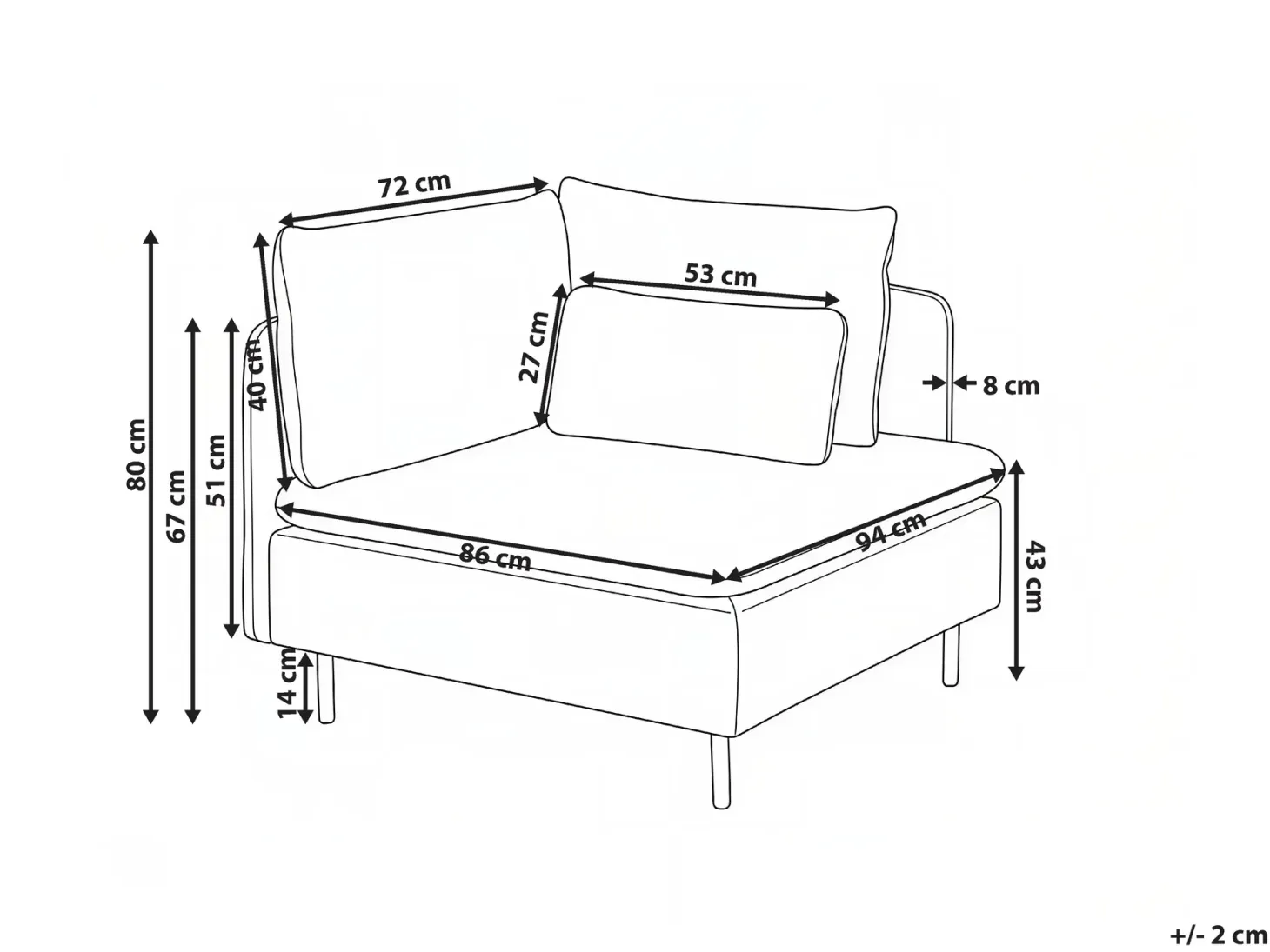 EGERIS Hjørnemodul Beige