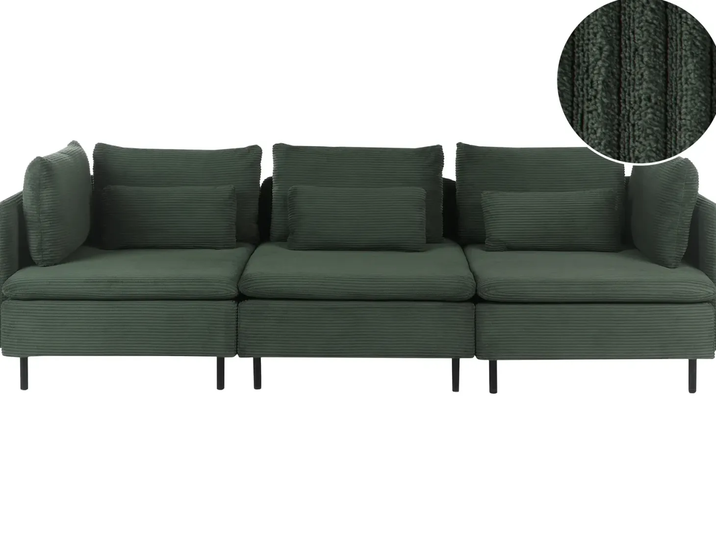 EGERIS 3 personers Modulsofa Mørkegrøn Fløjl