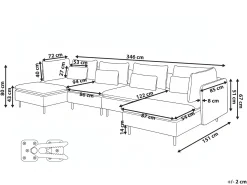 EGERIS 4 personers U-formet modulsofa Beige