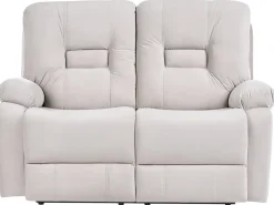 Elektrisk recliner sofa 2 personers BERGEN Velour Lys Beige med USB-port