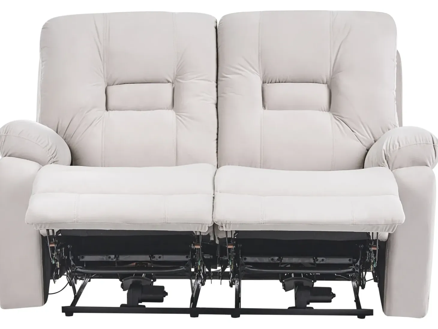 Elektrisk recliner sofa 2 personers BERGEN Velour Lys Beige med USB-port