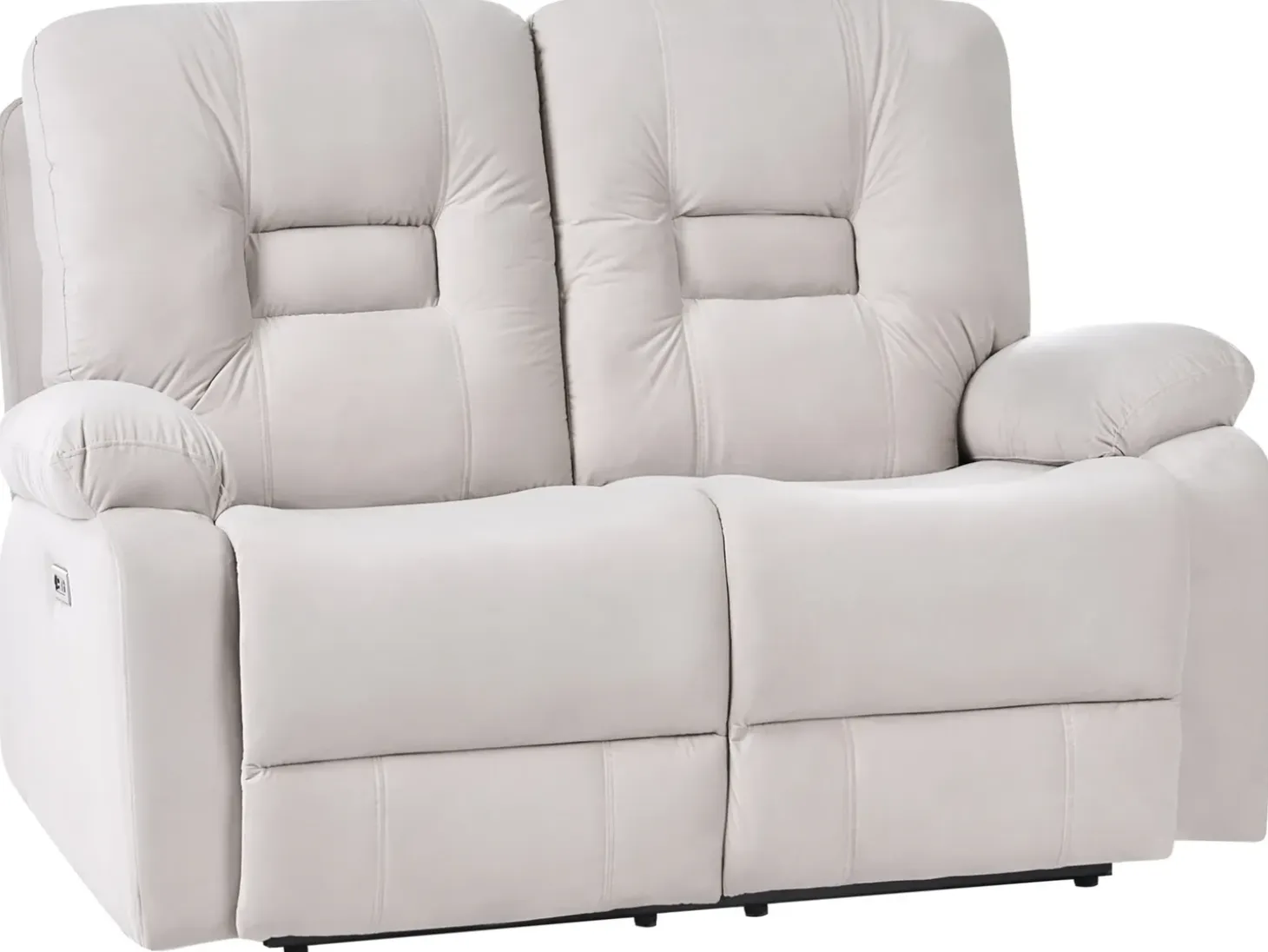 Elektrisk recliner sofa 2 personers BERGEN Velour Lys Beige med USB-port