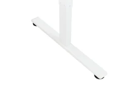 Elektrisk justerbart hjørneskrivebord DESTINES Sort/hvid 160 cm 109 cm Venstrevendt