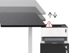 Elektrisk justerbart hjørneskrivebord DESTINES Sort/hvid 160 cm 109 cm Højrevendt