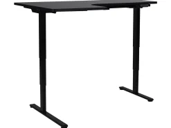 Elektrisk justerbart hjørneskrivebord DESTINES Sort 160 cm 109 cm Venstrevendt