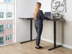 Elektrisk justerbart hjørneskrivebord DESTINES Sort 160 cm 109 cm Venstrevendt