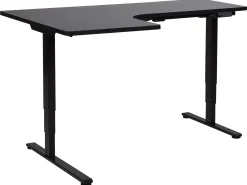 Elektrisk justerbart hjørneskrivebord DESTINES Sort 160 cm 109 cm Venstrevendt