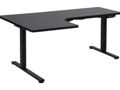 Elektrisk justerbart hjørneskrivebord DESTINES Sort 160 cm 109 cm Venstrevendt