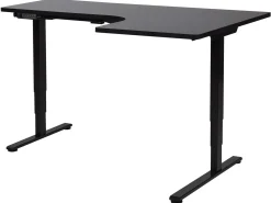 Elektrisk justerbart hjørneskrivebord DESTINES Sort 160 cm 109 cm Højrevendt