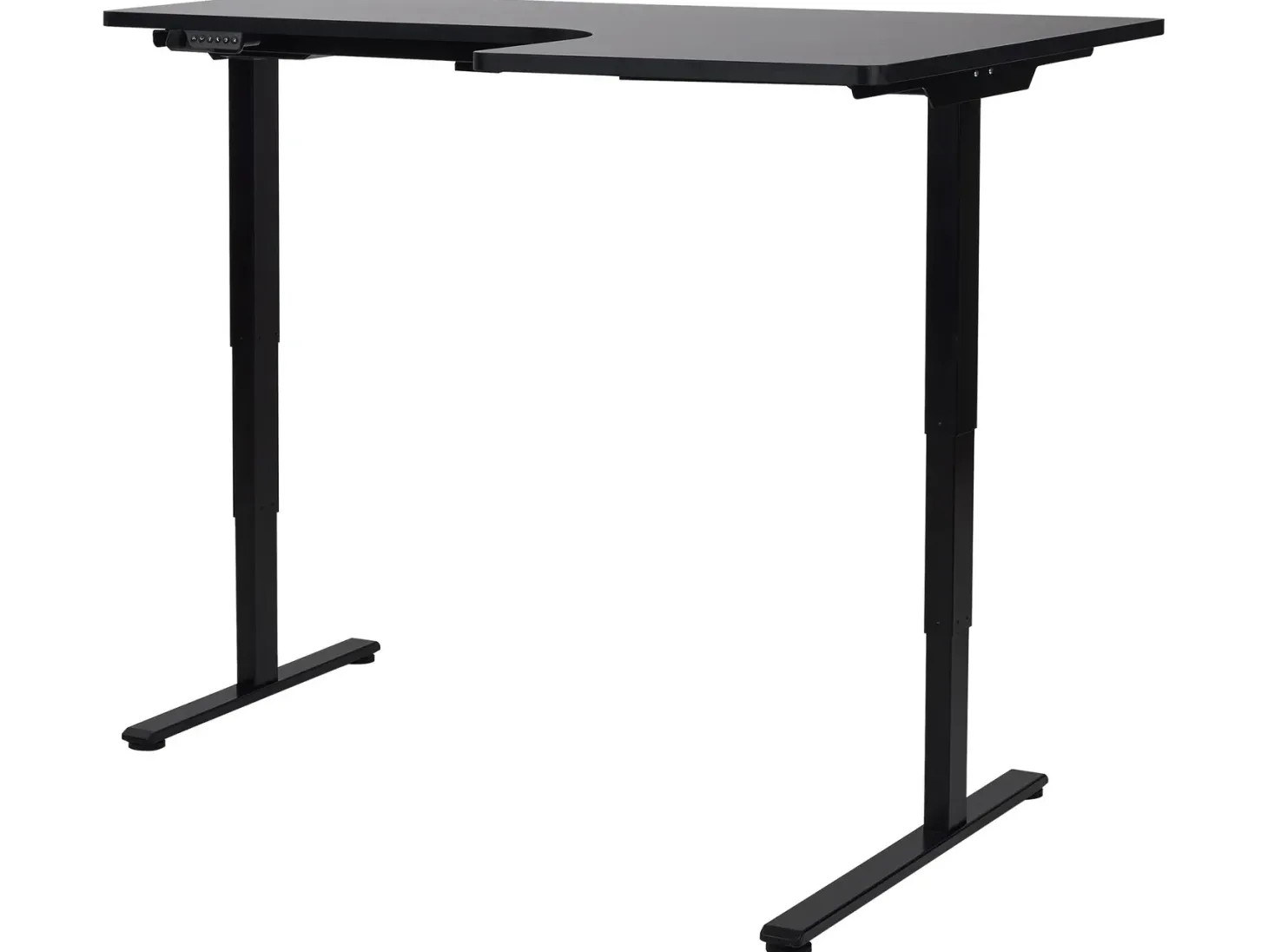 Elektrisk justerbart hjørneskrivebord DESTINES Sort 160 cm 109 cm Højrevendt