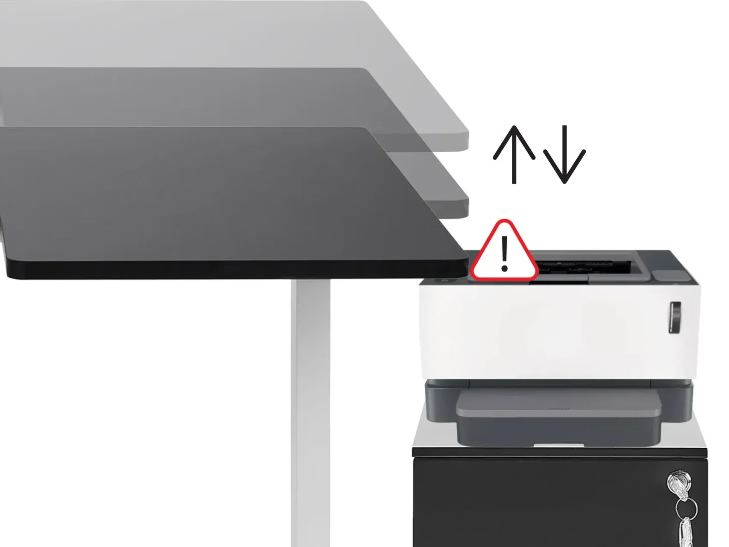 Elektrisk justerbart hjørneskrivebord DESTINES Sort 160 cm 109 cm Højrevendt