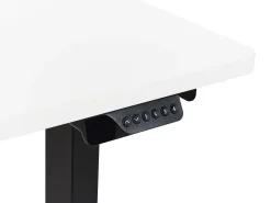 Elektrisk justerbart hjørneskrivebord DESTINES Hvid/sort 160 cm 109 cm Venstrevendt