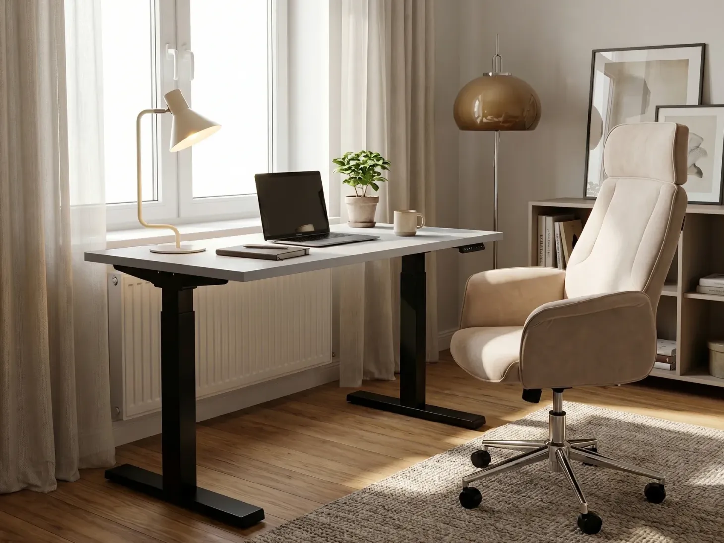 Elektrisk justerbart hæve sænkebord DESTIN II Grå/sort 130 cm 72 cm