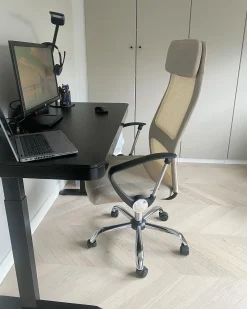 Elektrisk justerbart hæve sænkebord KENLY Sort 120 cm 60 cm med USB-port