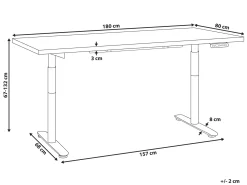 Elektrisk justerbart hæve sænkebord DESTINAS Brun/sort 180 cm 80 cm