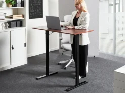 Elektrisk justerbart hæve sænkebord TAVARES Brun/sort 120 cm 60 cm