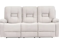 Elektrisk recliner sofa 3 personers BERGEN Velour Lys Beige med USB-port