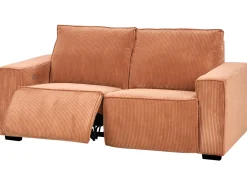 Elektrisk recliner sofa 2 personers NUKARI Fløjl Orange