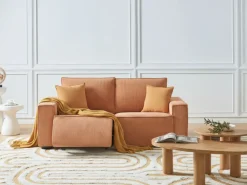 Elektrisk recliner sofa 2 personers NUKARI Fløjl Orange