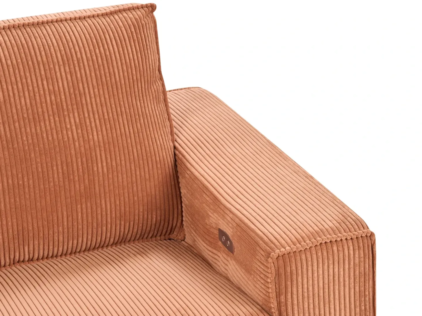 Elektrisk recliner sofa 2 personers NUKARI Fløjl Orange