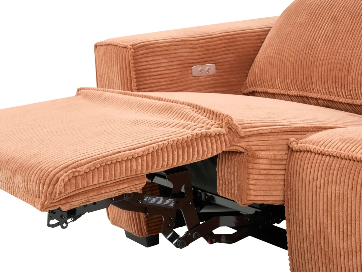 Elektrisk recliner sofa 2 personers NUKARI Fløjl Orange