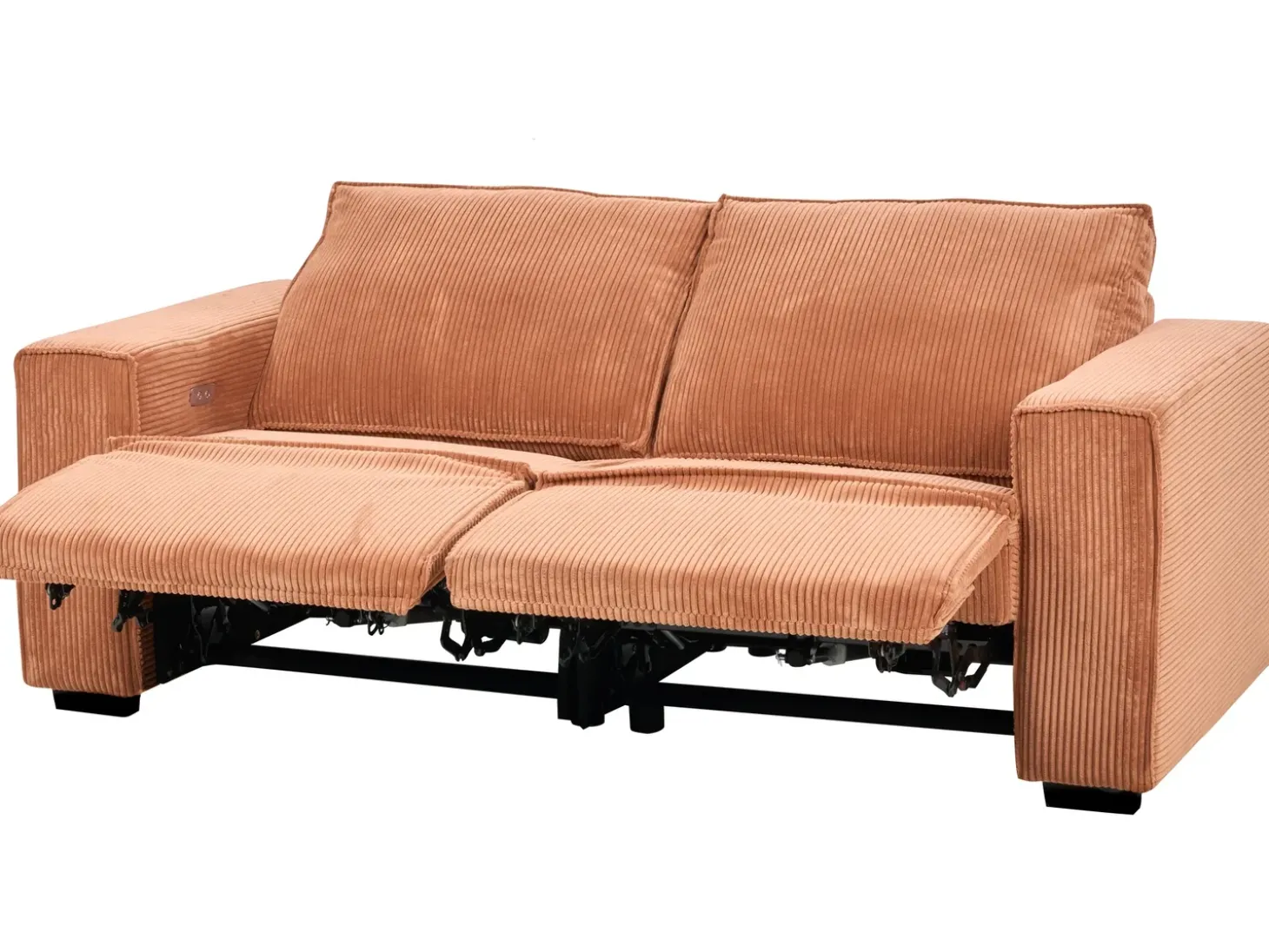 Elektrisk recliner sofa 2 personers NUKARI Fløjl Orange