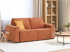 Elektrisk recliner sofa 2 personers NUKARI Fløjl Orange
