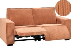 Elektrisk recliner sofa 2 personers NUKARI Fløjl Orange