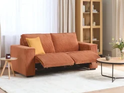 Elektrisk recliner sofa 2 personers NUKARI Fløjl Orange