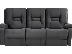 Elektrisk recliner sofa 3 personers BERGEN Velour Mørkegrå