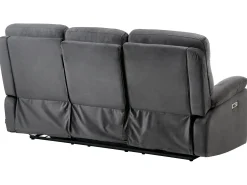 Elektrisk recliner sofa 3 personers BERGEN Velour Mørkegrå
