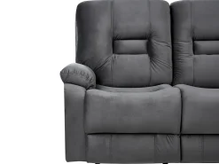 Elektrisk recliner sofa 3 personers BERGEN Velour Mørkegrå