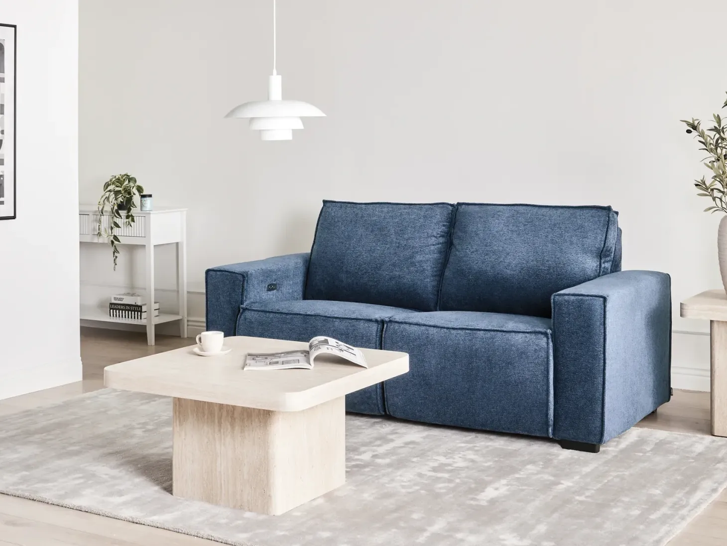 Elektrisk recliner sofa 2 personers NUKARI Blå