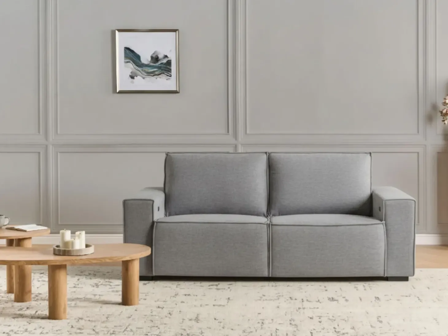 Elektrisk recliner sofa 2 personers NUKARI Grå